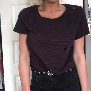 Distressed Striped H&M Tee -S